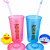 Animal Head Cup with Straw 600ml Foreign Trade Exclusive