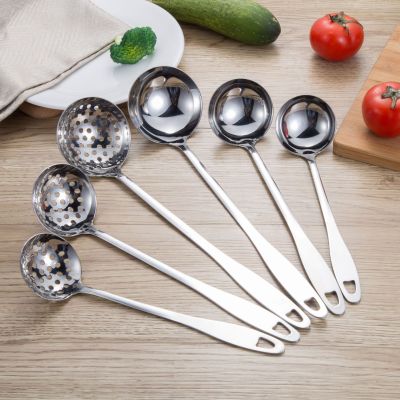 Kitchen Stainless Steel Colander 6.7.8 Points Exquisite Soup Ladle Integrated Molding Soup Ladle Spoon Stainless Steel Kitchenware