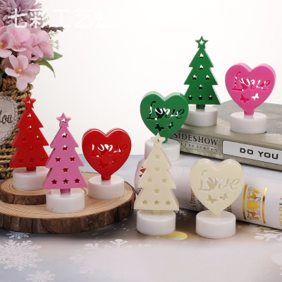 Simulation Candle Light Creative Led Heart-Shaped Electronic Candle Christmas Tree Decorative Lighting Romantic Wedding Venue Layout