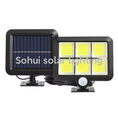 120cob Solar Human Body Induction Wall Lamp Split Garden Lamp Solar Rechargeable Wall Lamp Garage Lighting Lamp