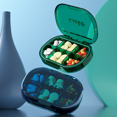 XL New Portable Mini Pill Box Travel Portable Sub-Packing Pill Box Household Food Grade Sealed Storage Pill Box