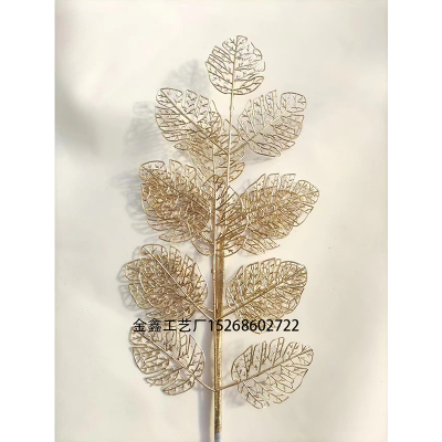 Glitter Christmas Tree Fern Leaf Beautiful Scene Decoration Gold Silver Red Artificial Leaves Diy Crafting Accessories