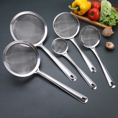 Stainless Steel Colander Soy Milk Filter Fine Flour Sieve Juice Filter Net Complementary Food Filter Sesame Large Strainer