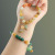 Jinsi Jade Bracelet Women's Festival High Agate Jade Bracelet round Beads Artistic Fresh Hand Jewelry Girlfriends' Gift