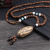 Ethnic Style Retro Long Wooden Sweater Chain Bodhi Pendant Wooden Bead Necklace Men's and Women's Cotton and Linen Pendant Accessories Wholesale
