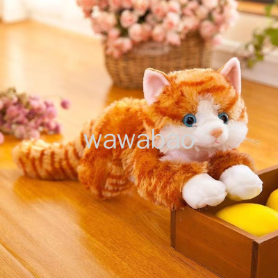 Cute Simulation Cat Plush Toy Children's Kitten Cat Sound Pillow