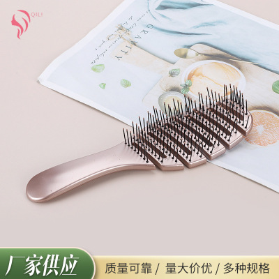 Supply Ribs Big Curved Comb Hairdressing Comb Straight Comb Plastic Hair Curling Comb Shunfa Fluffy Hollow Massage Comb