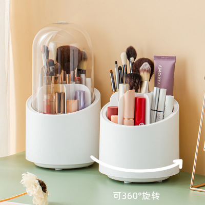 Makeup Brush Storage Tube Rotating Simple Beauty Brush Storage Bucket Japanese Dustproof Cosmetics Storage Box Brush Tube