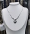 Cold Style Three-Dimensional Heart Square Necklace for Women Ins Niche Design Titanium Steel Non-Fading Sweater Necklace Accessories