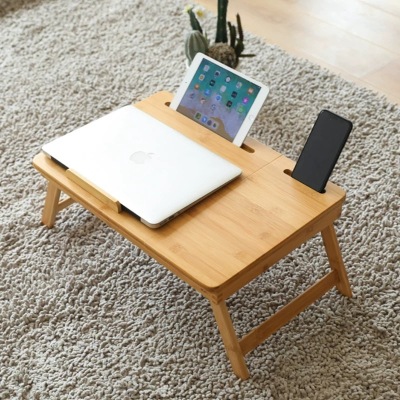 Cross-Border Lazy Folding Table Multi-Functional Bamboo Tray Household Bedroom Wooden Tray Bamboo Simple Computer Small Table
