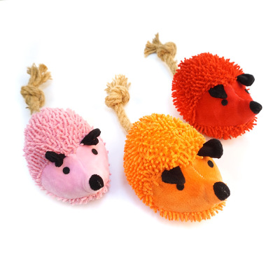 Pet Supplies Dog Bite the Toy Dog Sounding Pet Toy Plush with Hemp Rope Hedgehog Dog Toy in Stock Wholesale