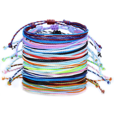 Amazon Hot West Coast Style Waterproof Wax Line Woven Bracelet in Stock Wholesale Exquisite Craft Quality Assurance