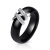 Europe and America Creative Ceramic Black and White Double X Diamond Titanium Steel Ring Student AllMatch Whole