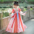 2022 New Girls' Han Chinese Costume Original Children's Chinese Style Ancient Costume Super Fairy Jacket and Dress Baby Dress Red Cute Cat