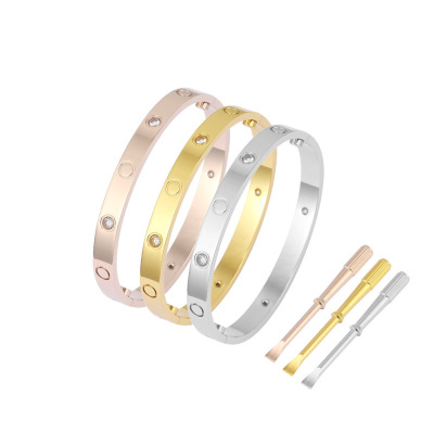 Titanium Steel Bracelet Female European Rose Jinmei Fashion Popular Bracelet Trendy Stainless Steel Jewelry Factory