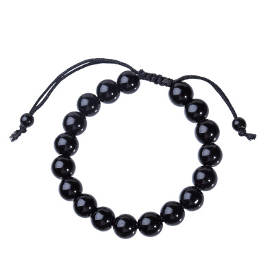 Wish Hot Sale at AliExpress Men's Obsidian Fitness Bracelet Crystal Bracelet Chakra Woven Bead Bracelet