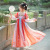 2022 New Girls' Han Chinese Costume Original Children's Chinese Style Ancient Costume Super Fairy Jacket and Dress Baby Dress Red Cute Cat