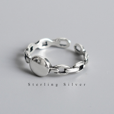 S925 Pure Silver Ring Finger Retro Elegant Dot Ring Chic Korean Unique Women Silver Ring Trendy Fashion Jewelry