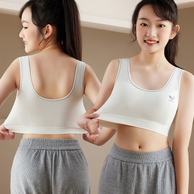 Girls' Underwear Development Period Girls Junior High School Students plus-Sized Wide Shoulder Strap Children's Tube Top Older Children Primary School Students