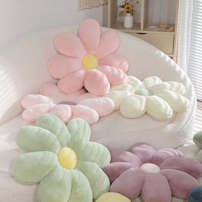 Imitation Rabbit Fur Daisy Petal Pillow Flower Bedside Cushion Living Room Sofa Cushion Bay Window SUNFLOWER Ins Cushion