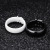 Europe and America Creative Ceramic Black and White Double X Diamond Titanium Steel Ring Student AllMatch Whole