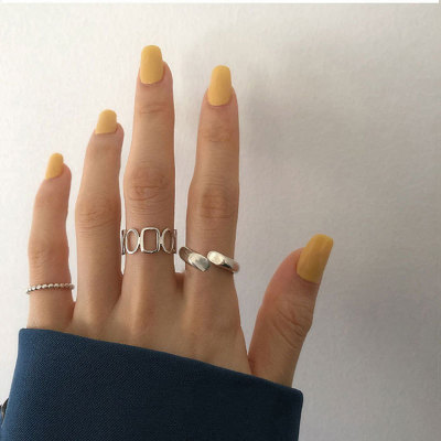 Silver Index Finger Ring Female Fashion Personality Ins SpecialInterest Design Chain Stitching Geometric Ring Bracelet