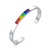 Stainless Steel Rainbow Epoxy C- Shaped Open-Ended Bracelet Titanium Steel European And American Style Jewelry PB-063