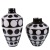 European-Style Small-Caliber Glass Vase Vintage Black and White Polka Dot Big Belly Vase Frosted Blowing Flower Container