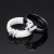 Europe and America Creative Ceramic Black and White Double X Diamond Titanium Steel Ring Student AllMatch Whole