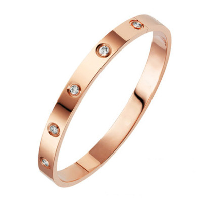 Couple Bracelet Hot Sale Bracelet with Diamond Titanium Steel Rose Gold Bracelet Bracelet Girls Accessories Wholesale