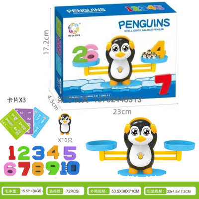 Children's Enlightenment Board Game Kindergarten Science and Education Teaching Aids Early Childhood Education Monkey Penguin Digital Balance Toy HT