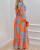 Summer New Half Turtleneck Dress Mid Waist Strap Type Retro Colored Printing Long Dress