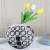 Simple Modern Geometric Frosted Black and White Glass Vase Home Soft Outfit Crafts Small Caliber Big Belly Flower Container