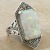 He Cheng Cross-Border New Square White Opal Ancient Silver Ring European and American Bride Women's Wedding Hand Jewelry