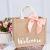 Factory Customized Bridal Gift Jute Gift Bag Decorative Bowknot Handbag Customizable Logo