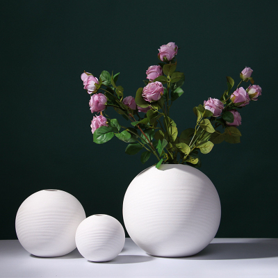 Nordic Modern Minimalist White Ceramic Vase Dried Flower and Flowerpot Home Living Room Soft Decorations Decoration Wholesale