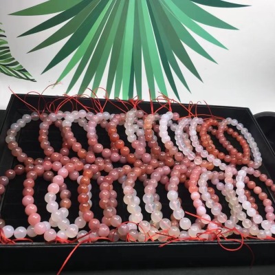 Factory Wholesale Natural Non-Red Agate Bracelet Surface Smooth Fine Crystal Transparent Full Live Supply