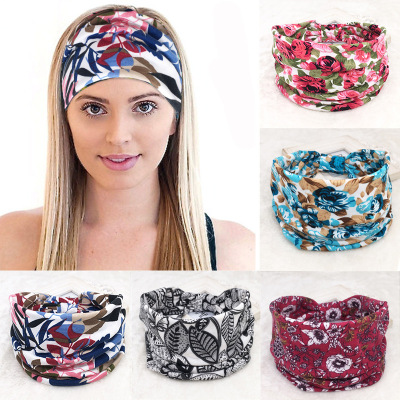 Style Printed Headband European and American Ladies Wide Brim Face Washing Exercise Headband Headband Hair Accessories