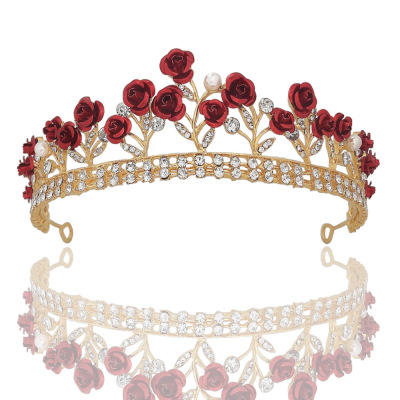 Flower Hair Accessories Crystal Jewelry Crown Headdress Korean Wedding Dress Accessories Wedding Wedding Bridal Crown