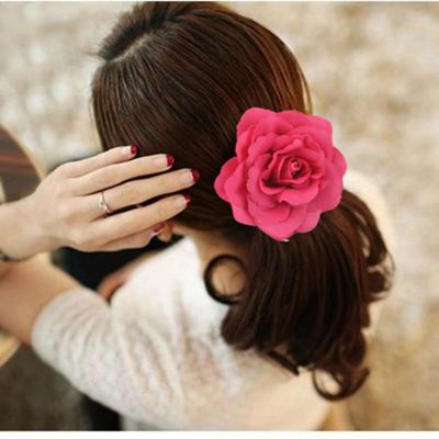 New and Refreshing Rose Flower Hairband Balls Updo Hair Accessories Female Korean Artificial Flower Elastic Hair String