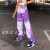 Women 'S New Slimming Blue Sky And White Clouds Leisure Street Shot Hipster Hip Hop High Waist Straight Tie Dye Pants