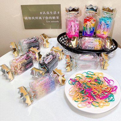 Candy Boxed Disposable Rubber Band Hair Rope Girls Baby High Elasticity Tie-up Hair Head Rope Hair Band Hair Accessories