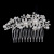 Fashion Flower Korean Bridal Pearl Crystal Hair Comb Wedding Silver Plated Alloy Hair Comb Headdress Wholesale