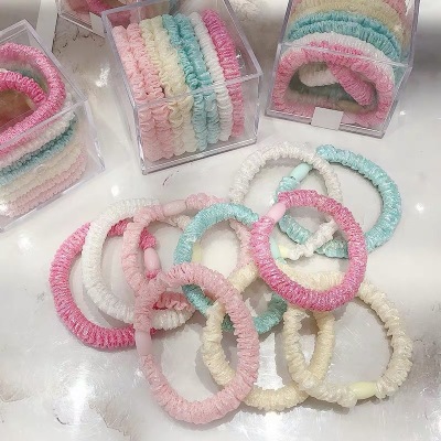 Pieces Spring Color Basic Hair Ring Korean Online Influencer Head String Women's Simple Hair Band Temperament Hair Rope