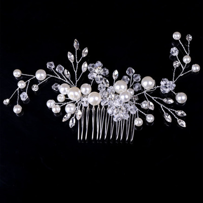 Factory Direct Sales Bridal White Crystal Headwear Bridal Rhinestone Accessories 2018 New Updo Comb Ornament