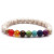 Chakra Colorful Bracelet Agate Volcanic Stone Bracelet Seven-Color 8mm Yoga Lotus Bracelet