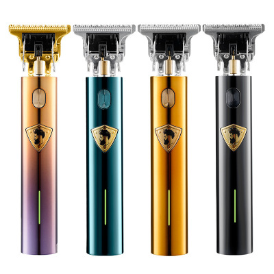 Cross-Border New Arrival Carving Oil Head Push Gradient Color Light Head Electrical Hair Cutter Oil Head Electric Clipper Hair Salon Razor Hair Scissors