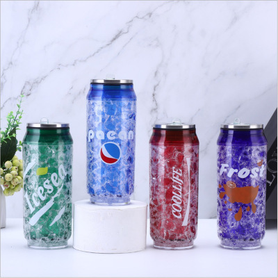 Summer Internet Celebrity Crushed Ice Cup Ice Cup Mango Shape Bra Creative Fashion Coke Cup Double-Layer Plastic Cups Logo Push Tube Ice Cup
