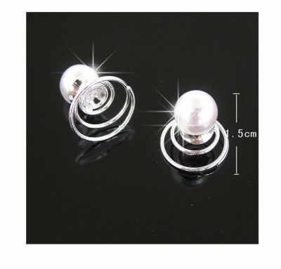 Factory Spiral Hair Pin Single Pearl Spring Clip Korean Popular Updo Hair Accessories 2 Yuan Shop Jewelry Wholesale