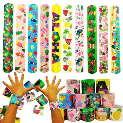 Hawaiian Flamingo Party Ring Pop Watermelon Beach Parrot Slap Bracelet Bracelet Tropical Plant Wrist Band